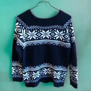 Black and White Alpine Sweater